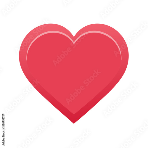 Simple vector heart shape, romance and affection icon. Symbol of love for Valentine's day, greeting card, graphic design.