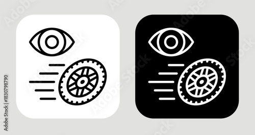 Focus Drive Icon In Black and White Line Style