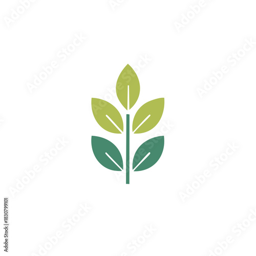 Stylized leaves graphic element with green and teal color scheme representing nature