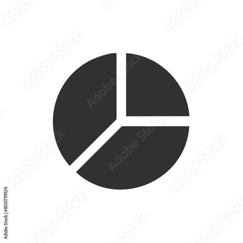 Pie Chart Graphic Showing Three Equal Sections, Business Data Analysis Visualization