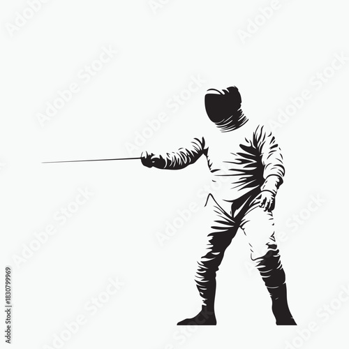 vector illustration of a silhouette of a man with sword