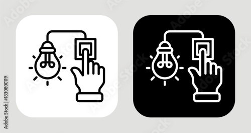 Creative Switch Icon In Black and White Line Style