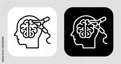 Jumpstart Mind Icon In Black and White Line Style