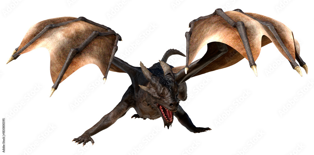 Obraz premium 3D Rendering Fairy Tale Dragon on White