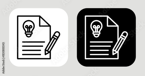 Alpha Draft Icon In Black and White Line Style