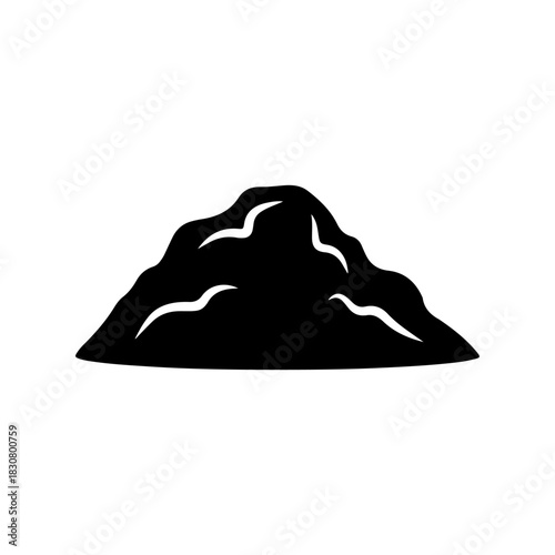 Heap of dirt silhouette icon vector illustration on white background