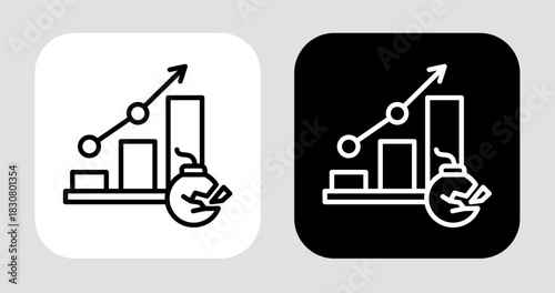 Trend Burst Icon In Black and White Line Style