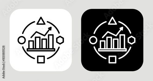 Adaptive Trend Icon In Black and White Line Style