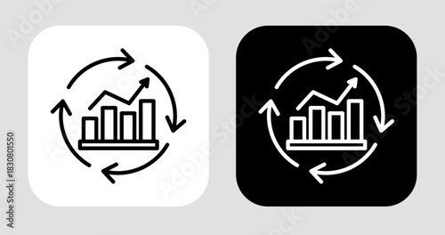 Motion Clue Icon In Black and White Line Style