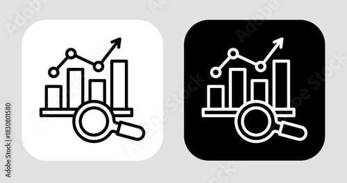 Trend Seeker Icon In Black and White Line Style