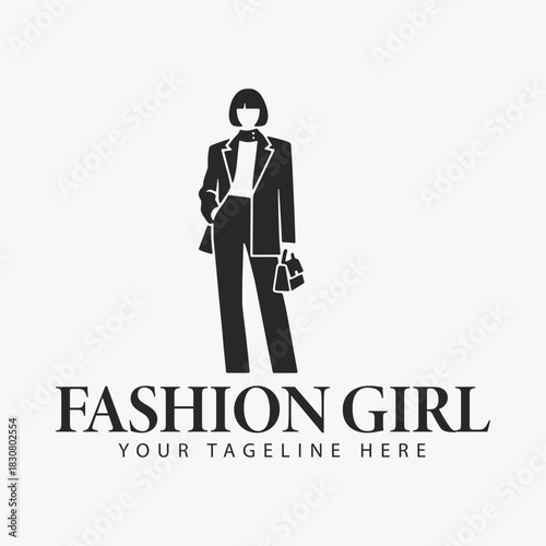 Minimalist and modern fashion girls logo design focuses on simplicity, elegance, and ease of recognition.