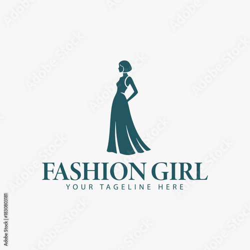 Minimalist and modern fashion girls logo design focuses on simplicity, elegance, and ease of recognition.