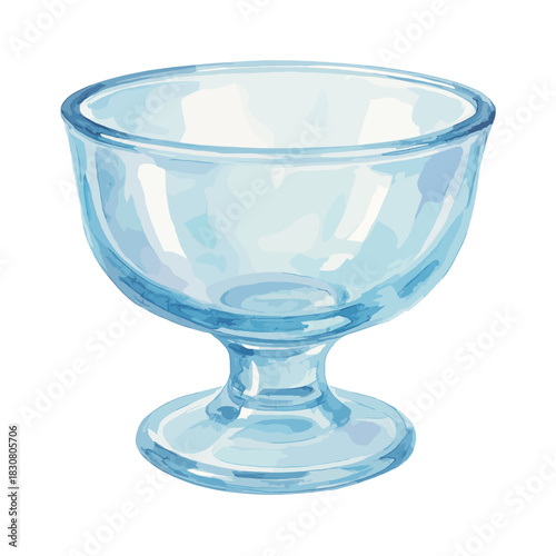 Blue Glass Dessert Cup
