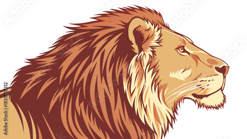 Powerful Lion Head Profile Vector Illustration for Business Branding Marketing and Logo Design Majestic Wild Animal Representing Strength Leadership and Courage