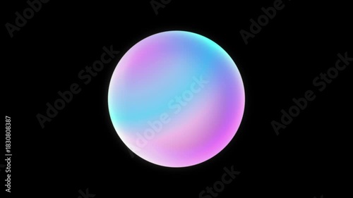 Abstract colorful gradient circle isolated on black background. Futuristic AI assistant bubble logo app screen animation, smart personal artificial intelligence chatbot technology concept