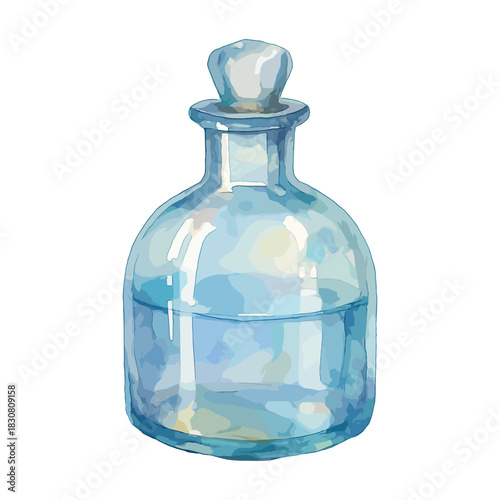 Glass Flask with Liquid, Laboratory Equipment
