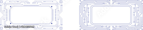 Circuit board frames sleek futuristic designs for tech graphics and presentations. Vector illustration.