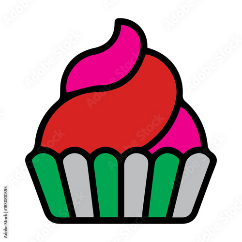 Colorful Cupcake Icon
