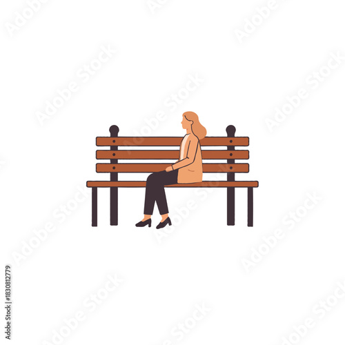 Woman contemplates solitude on a park bench capturing quiet reflection and peaceful introspection