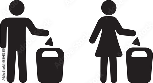 Scene of throwing garbage in the dustbin ডাস্টবিন