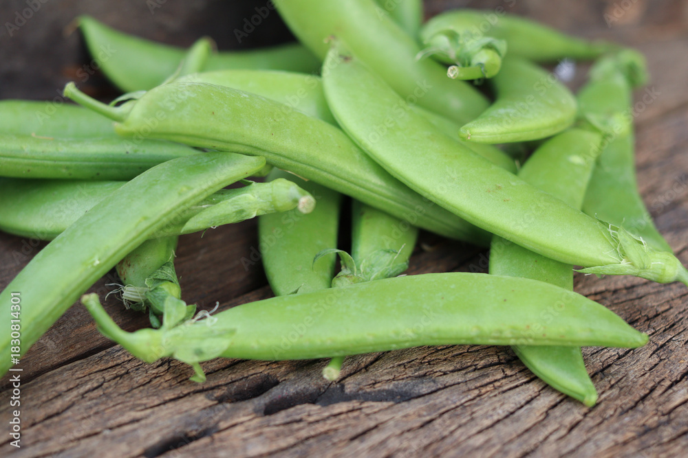 custom made wallpaper toronto digitalFresh green peas in wooden bowl close-up