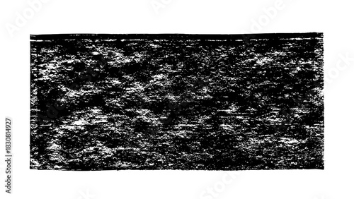Black roller texture isolated on white background. Ink linocut. Black Friday sale banner background. Hand-drawn artistic charcoal texture. Grunge brush stroke. Vector illustration, EPS 10.