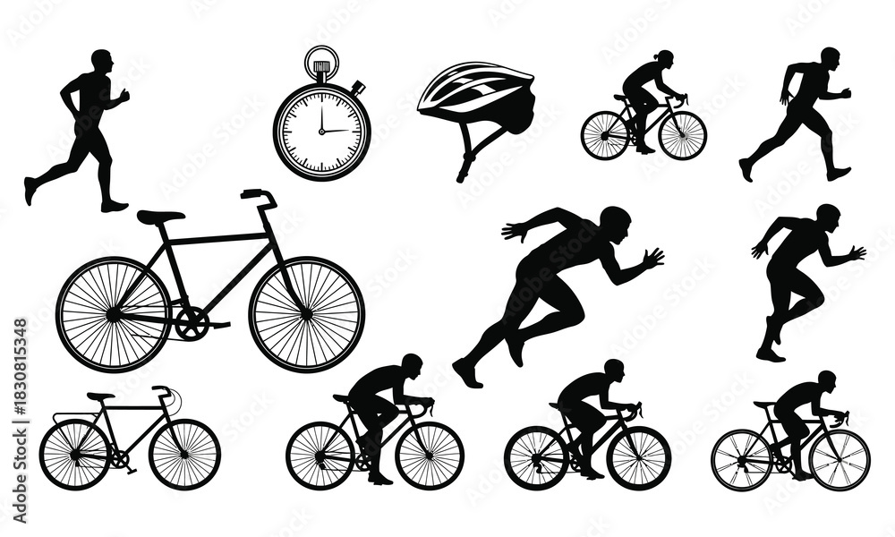 Fototapeta premium cyclist silhouette vector