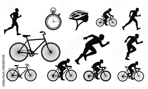 cyclist silhouette vector