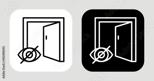 Hidden Chance Icon In Black and White Line Style