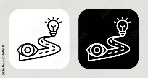 Vision Path Icon In Black and White Line Style