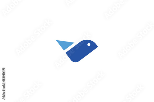 Minimalist Abstract Bird Logo Design on White Background