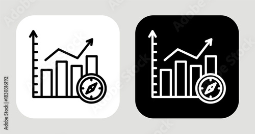 Trend Horizon Icon In Black and White Line Style