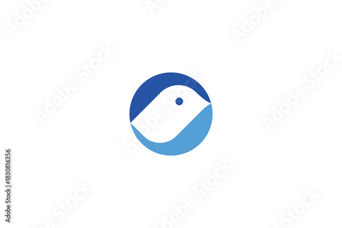 Minimalist Abstract Bird Logo Design on White Background