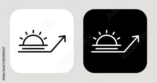 Horizon Light Icon In Black and White Line Style