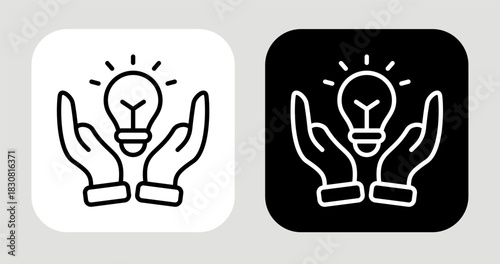 Emerging Idea Icon In Black and White Line Style