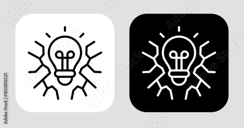 Vision Breakthrough Icon In Black and White Line Style