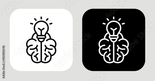 Creative Spark Icon In Black and White Line Style