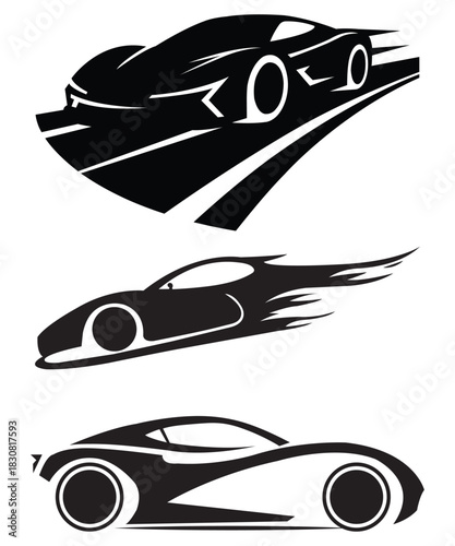 Speed Car Logo Silhouette Collection for Modern Branding.