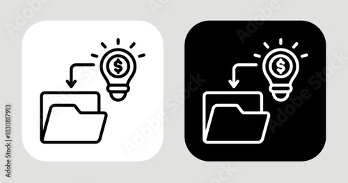 Value Sorting Icon In Black and White Line Style