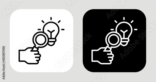 Idea Focus Lens Icon In Black and White Line Style