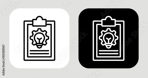 Smart Evaluation Icon In Black and White Line Style
