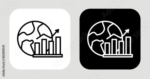 Trend Pulse Icon In Black and White Line Style