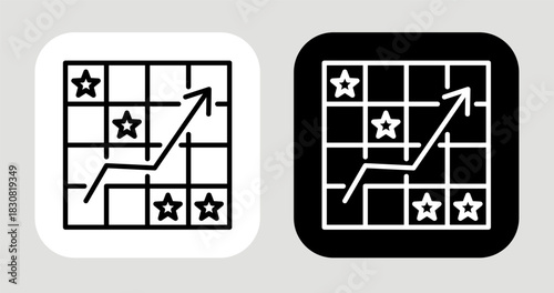Opportunity Grid Icon In Black and White Line Style