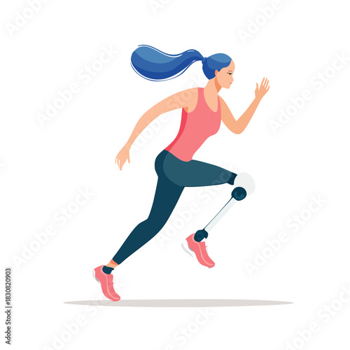 running woman with prothesis