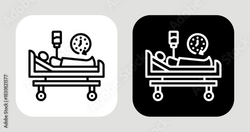 Patient Icon In Black and White Line Style