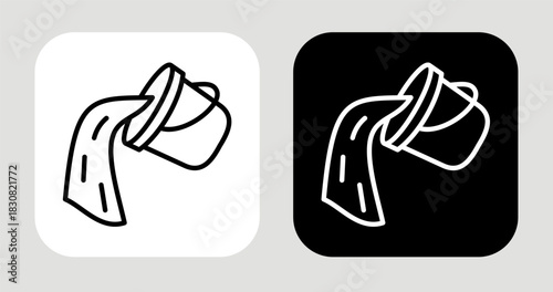 Drain the Water Icon In Black and White Line Style
