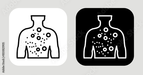 Rash Icon In Black and White Line Style