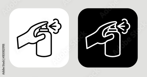 Spray Icon In Black and White Line Style