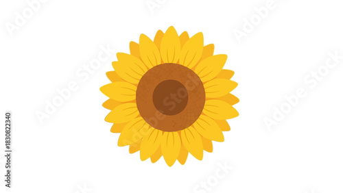 Bright Yellow Sunflower with Brown Center - A Symbol of Summer and Happiness