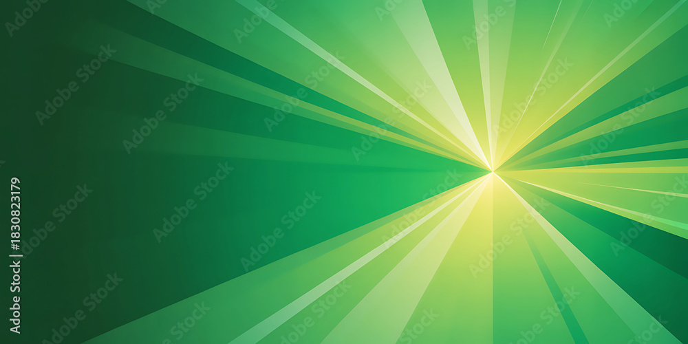 Obraz premium Abstract Green Burst Background with Gradient Light Rays Effect Design